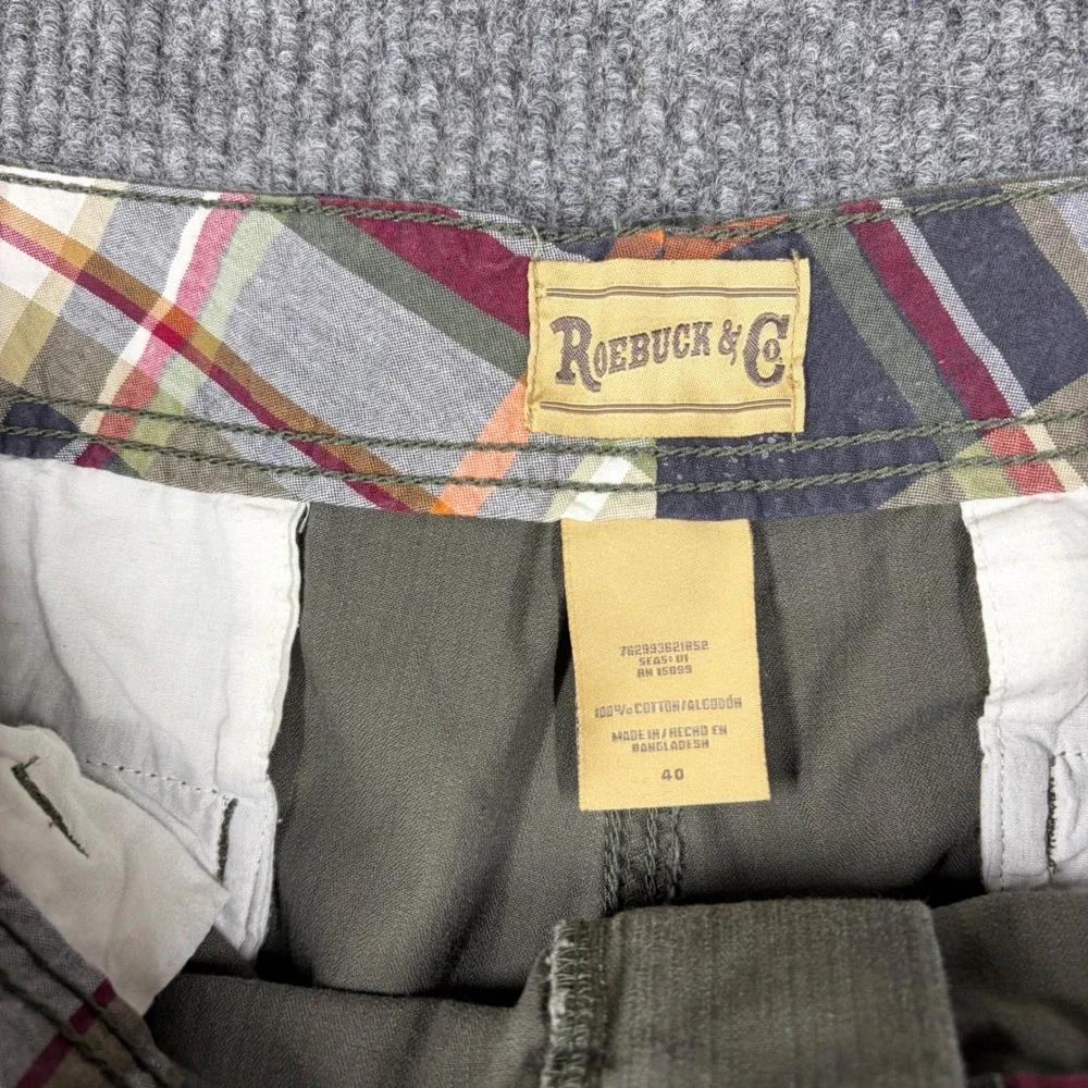 Roebuck & Co Shorts Mens 40 Olive Green Cotton Cargo Casual Outdoor